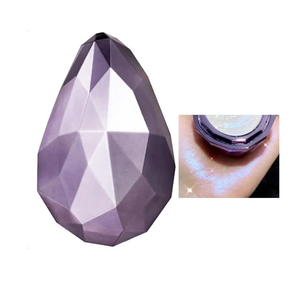 Description Picture 5 of itemMonochrome Diamond Glitter Highlighter Palette Makeup Face and Body Brighten Pearlescent White Polarized Purple Highlight Makeup