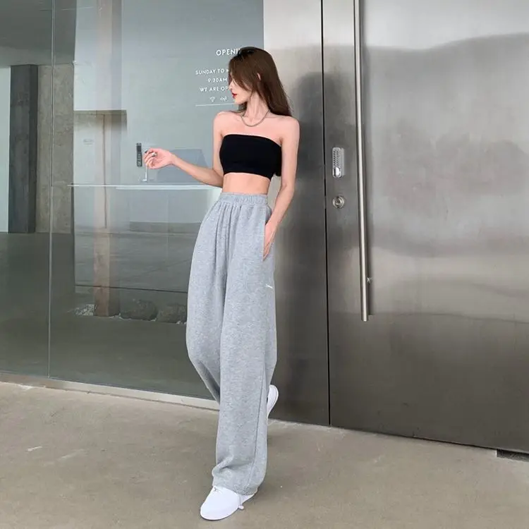 Description Picture 5 of itemHOUZHOU Gray Sweatpants Joggers Women Korean Style High Waist Tracksuit Casual Loose Pants Black Jogging Sports Trousers Female
