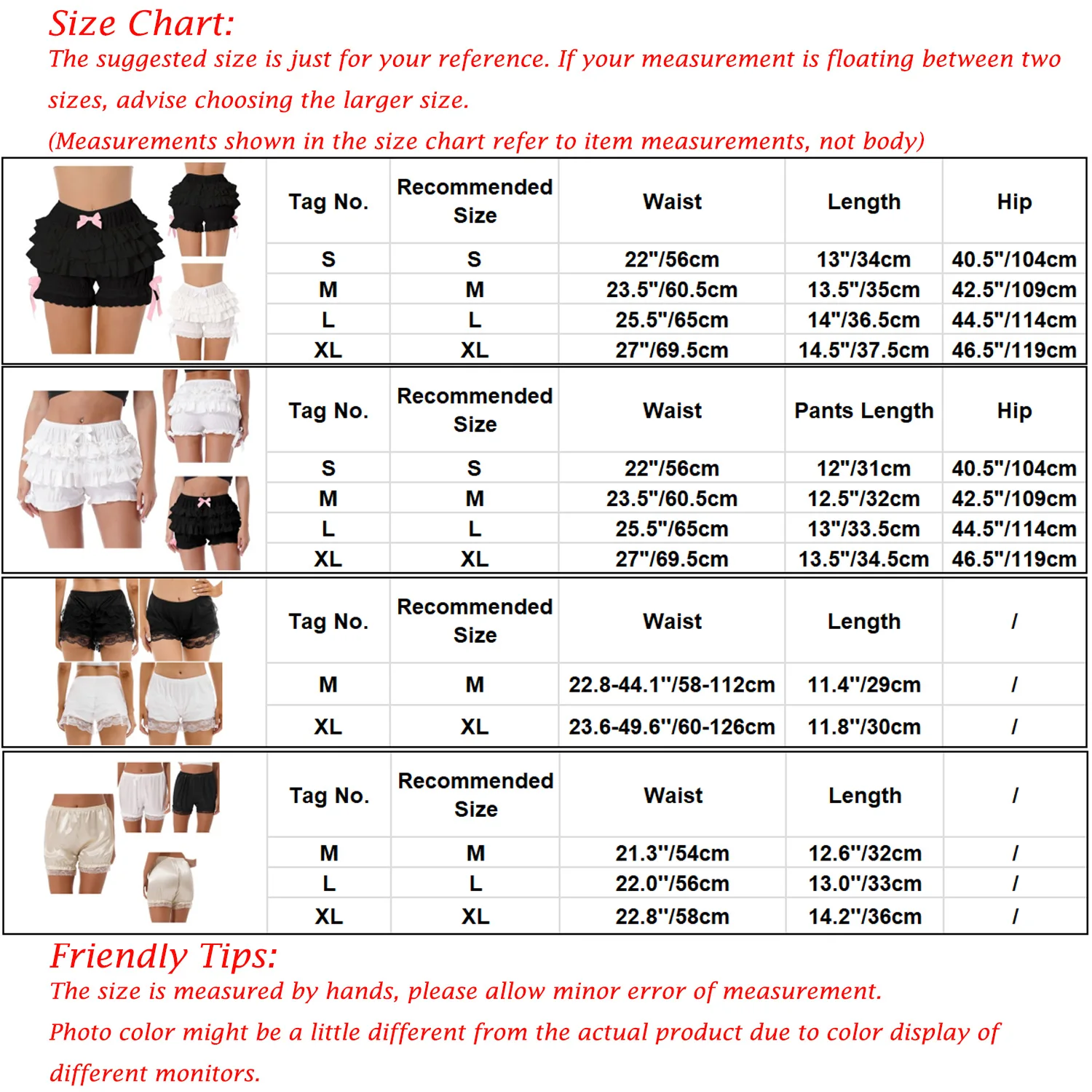 Description Picture 2 of itemLace Ruffle Pumpkin Bloomers Women Teen Girls Victorian Bowknot Frilly Bloomer Shorts Lolita Vintage Gothic Pantaloons Costume
