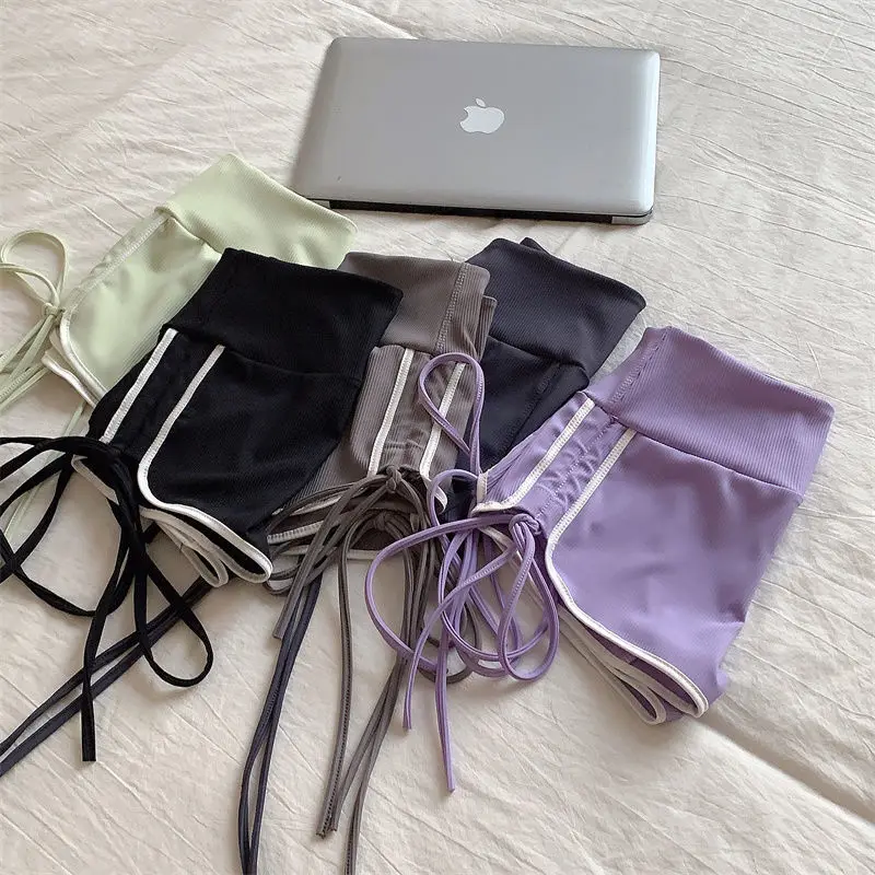 Description Picture 5 of itemSkinny Shorts Women 5 Colors Bandage Simple Sporty Daily Empire Sexy Korean Style Leisure Stylish Bright Line Decoration Summer