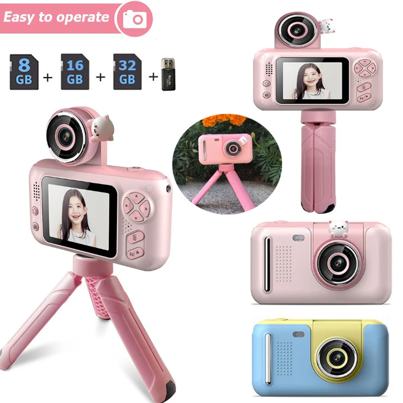 Cute Kids Camera Children Digital Cameras 2.4 Inch HD Screen Camera Photographer Educational Toys Video Recorder Birthday Gift