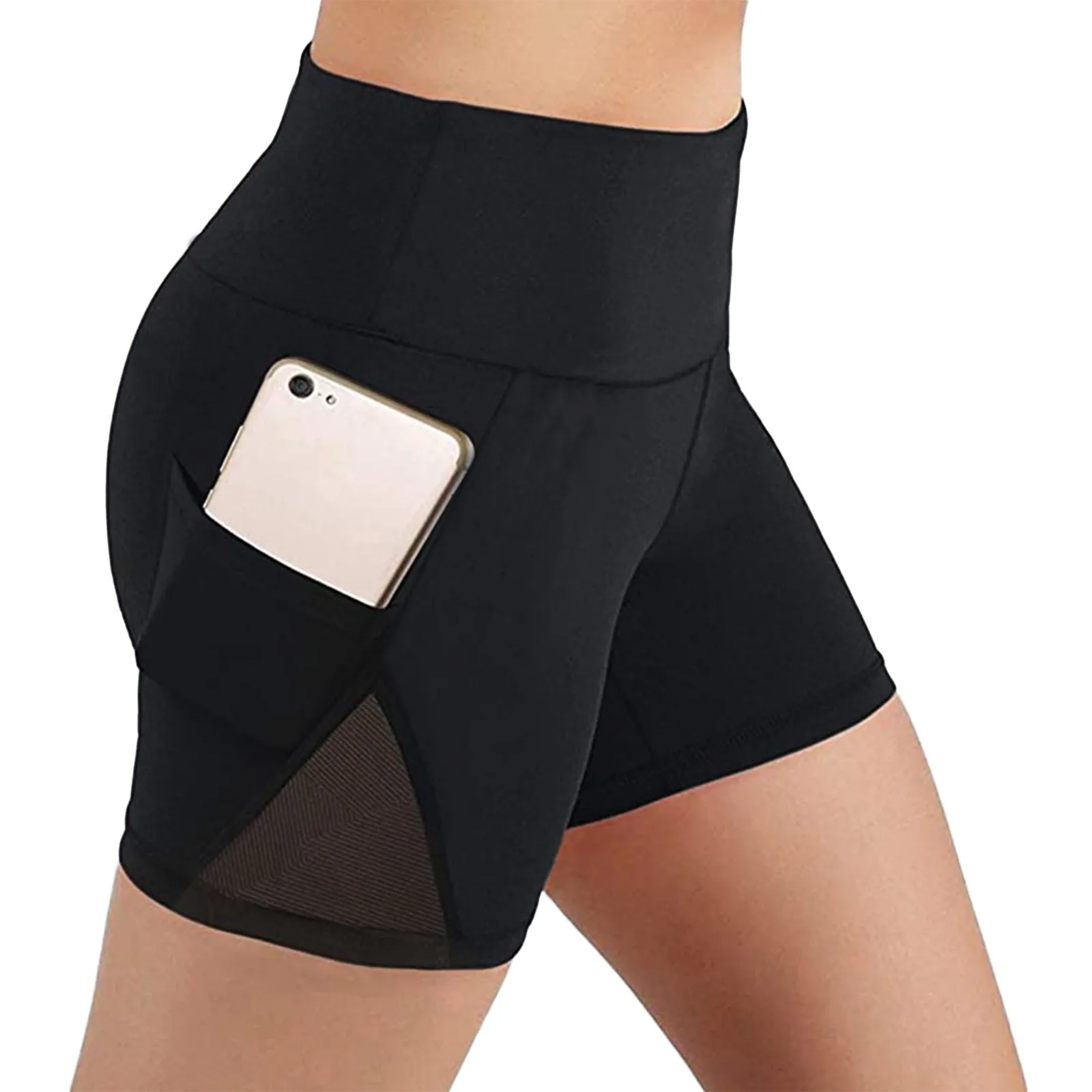 Women High Waist Yoga Shorts With Side Pockets Workout Running Compression Athletic Biker Dress Pants Women Business Casual