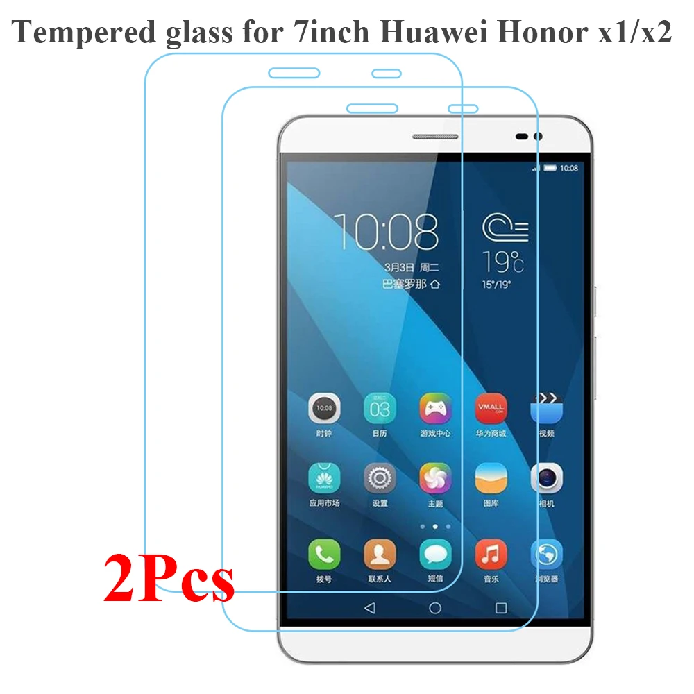 2Pcs/Pack Screen Protector for Huawei Honor X2 GEM-703L GEM-702L 0.3MM 9H Tablet Tempered Glass for 7'' Huawei Honor X1 7D-501U