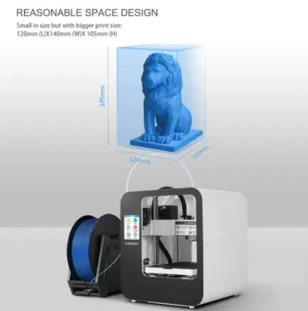 LONGER Cube 2 Mini Desktop 3D Printer Fully Assembled with 2.8 Inch LCD Touchscreen 120*140*105mm Detachable Nozzle Resume Print