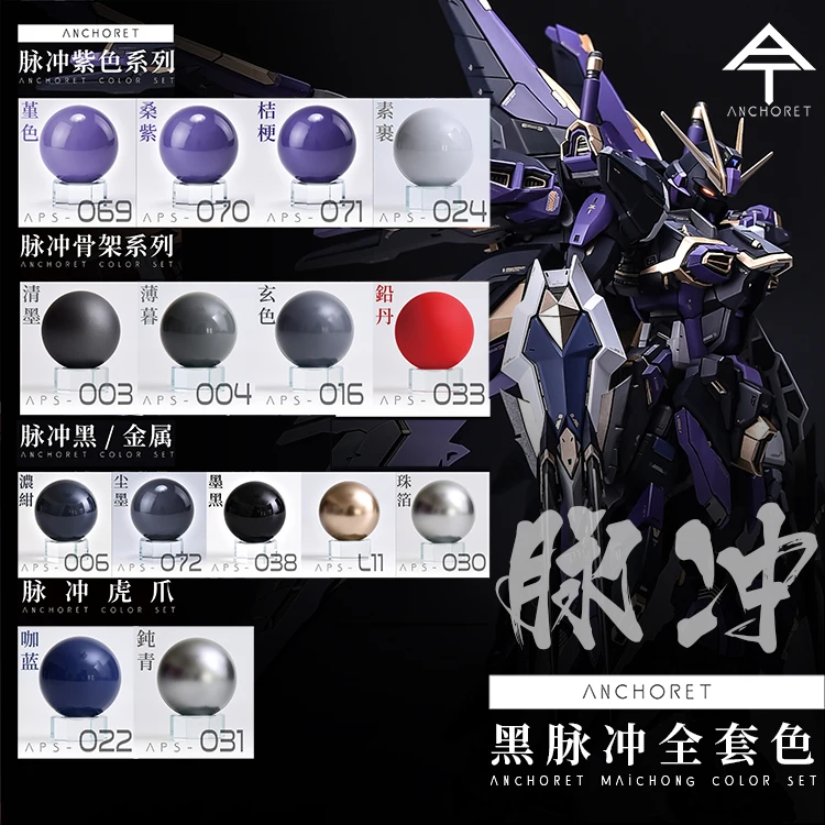 Pigment Paint ANCHORET MAICHONG COLOR SET Dark Color Pulse Model Special Paint AT Mecha Manual Spraying