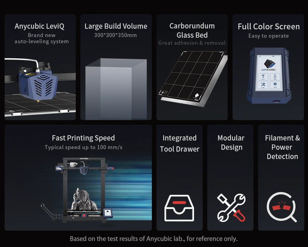 Description Picture 3 of itemANYCUBIC KOBRA PLUS 3D Printer 300*300*350mm Large Build Volume Auto-leveling Fast Printing Easy to assemble with Tool Drawer
