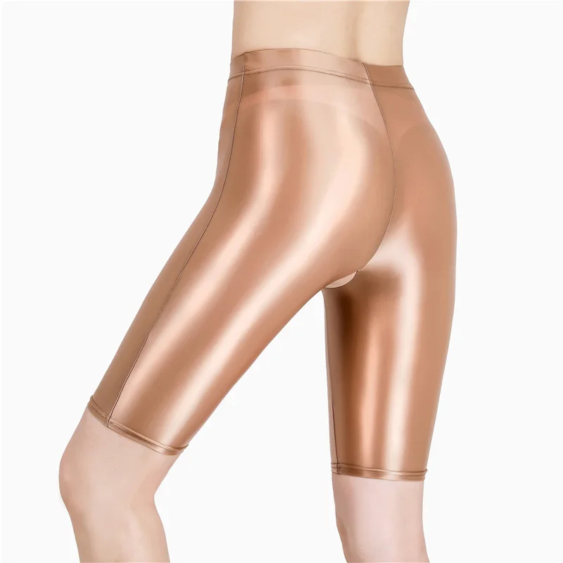 Shiny Sports Shorts Sexy Underwear Half Length Pants Elastic Yoga Gym Athletic Running Trunks Bermudas Trousers Fitness Leggings