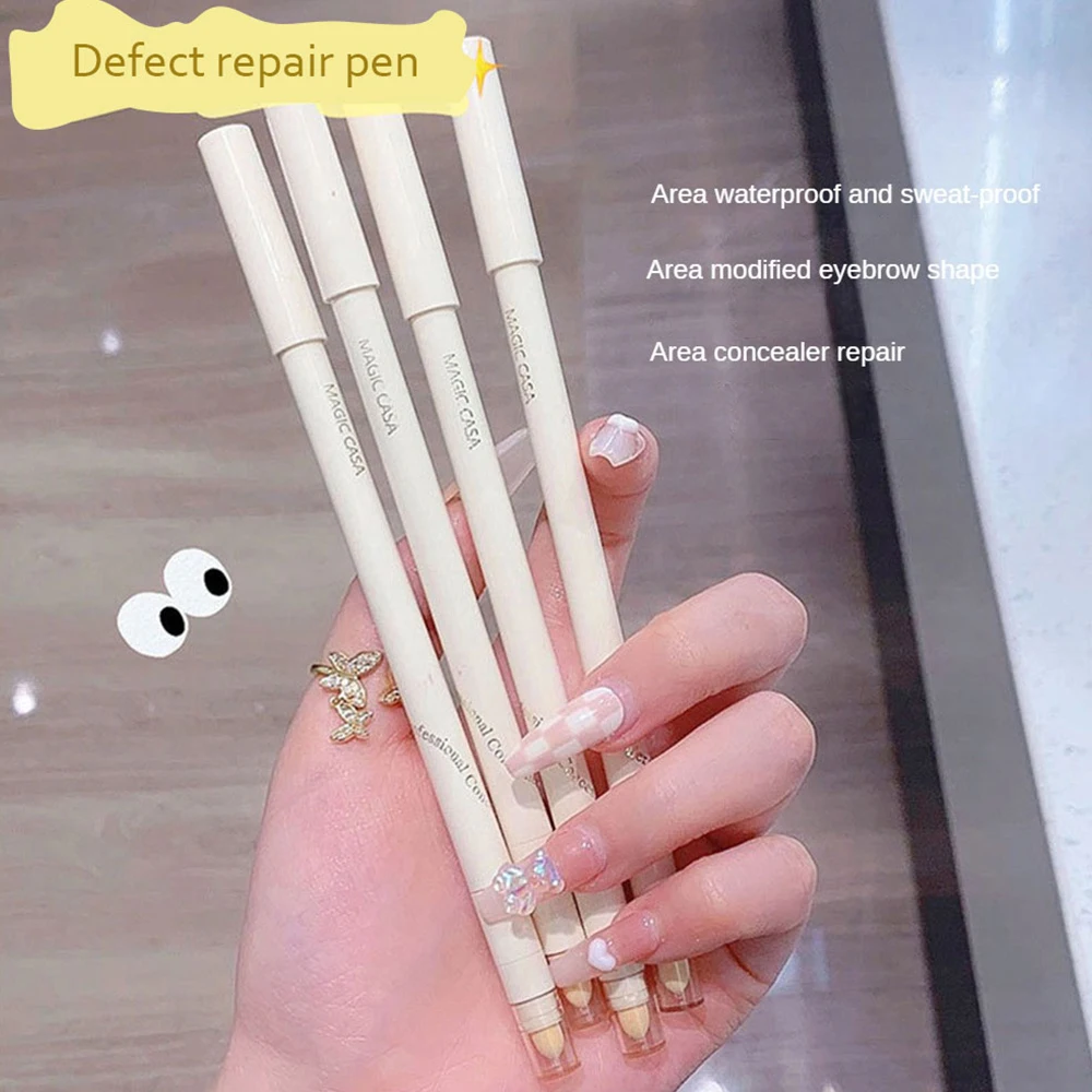Description Picture 2 of item3 Colors Concealer Pen Fully Cover Spot Marks Concealer Highlighter Nose Shadow Contouring Pen Brightening Facial Makeup Stick