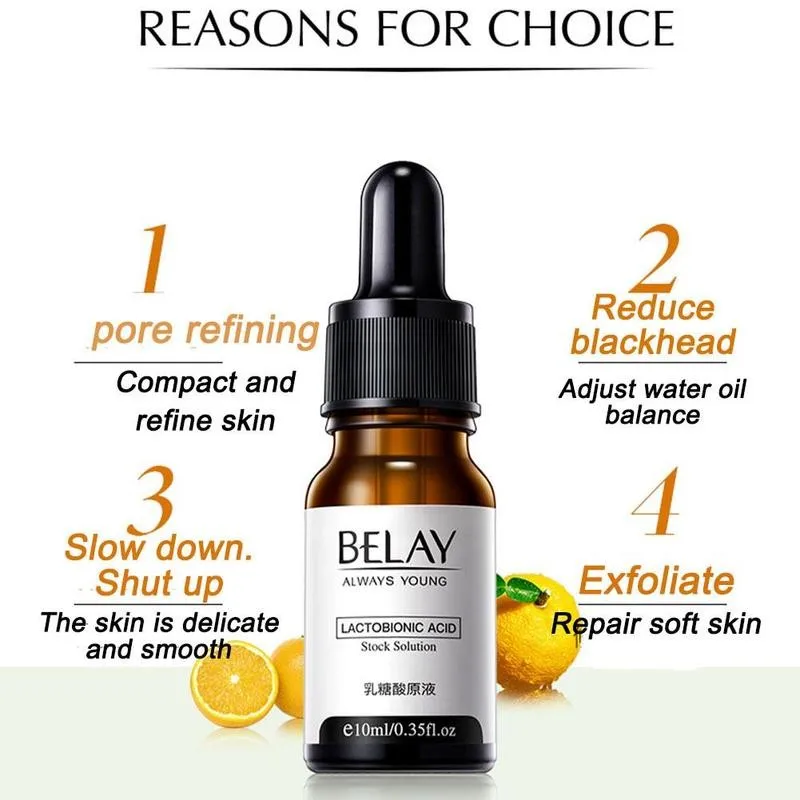 Description Picture 5 of itemBelay Lactobionic Acid Shrink Pores Serum Korean Cosmetics Fade Fine Lines Anti-Aging Face Care Whiten Moisturizing Skin Care