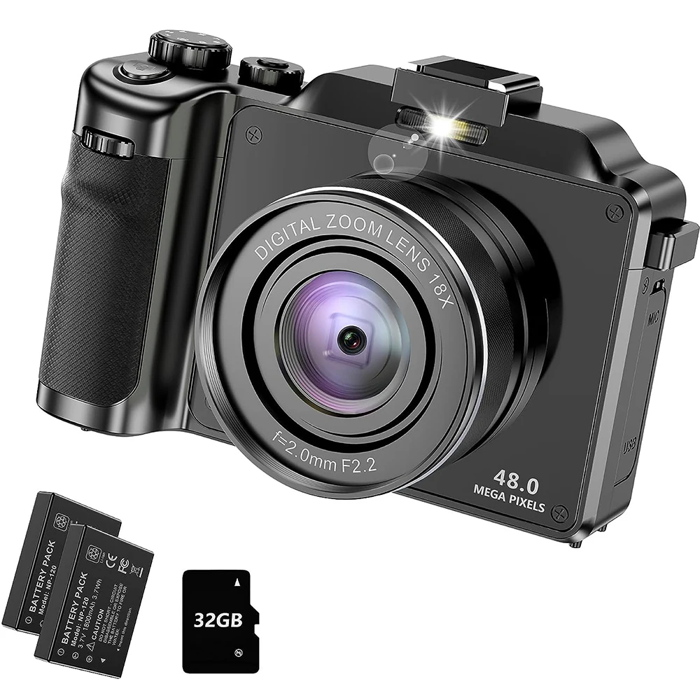 KOMERY Dual Lens Digital Photography Camera 4K WIFI Webcam Camera Vintage Vlog Video Recorder YouTube 48MP Camcorder DIY Shells