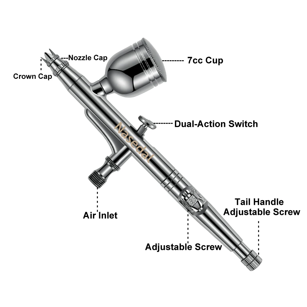 Description Picture 3 of itemGravity Dual-Action Airbrush 0.3mm 7cc Black Color Spray Gun for Art Craft Model