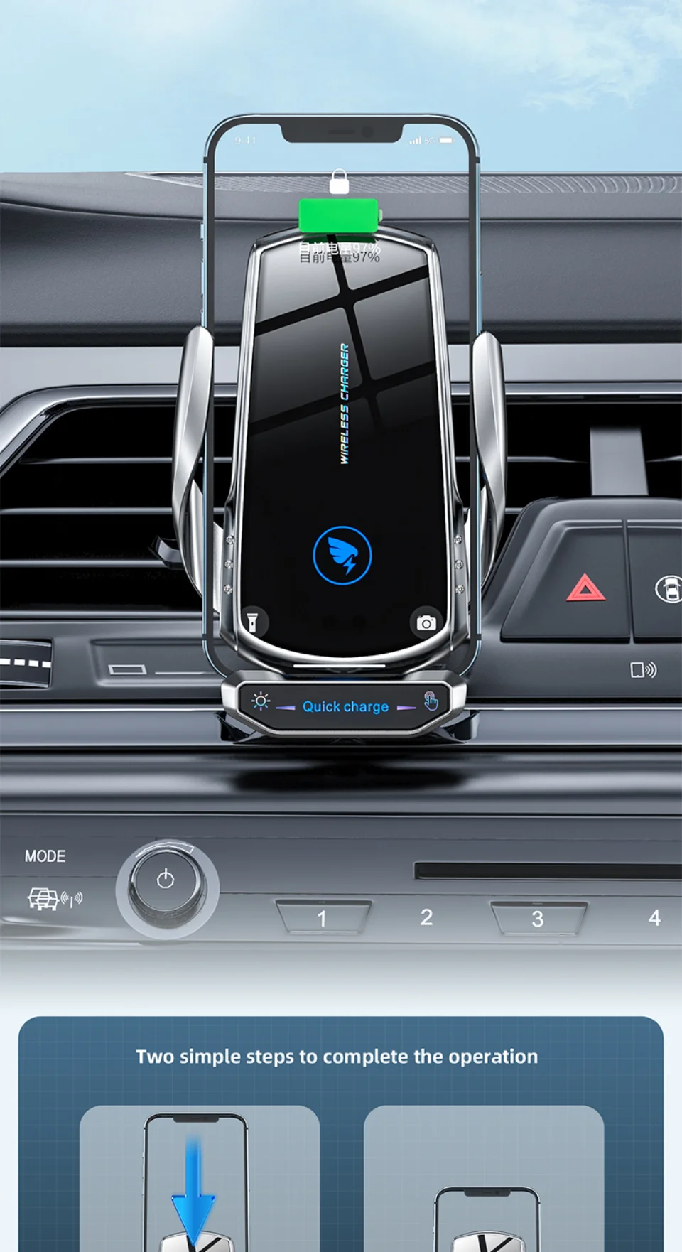 20W Car Wireless Chargers Magnetic Fast Charging Station Air Vent Stand Phone Holder For iPhone 12 14 13 Pro Max Iconic Brand Samsung