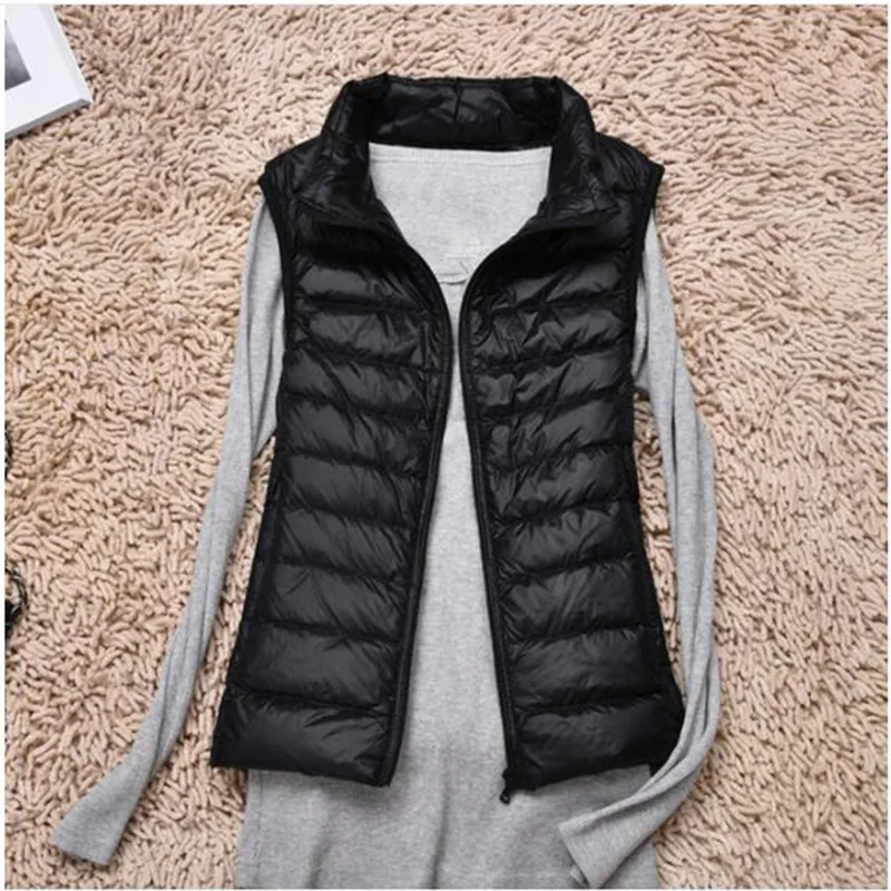 Description Picture 4 of itemNew Spring Autumn Women Ultra Light Down Vest White Duck Down Coat Parka Ladies Sleeveless Waistcoat Plus Size 4XL