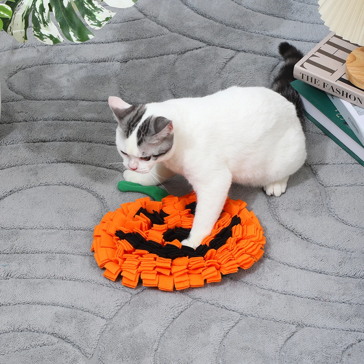 Description Picture 5 of itemPumpkin Dog Snuffle Blanket Pet Interactive Mat Nosework Feeding Mat Treat Dispenser Natural Foraging Toys for Small Large