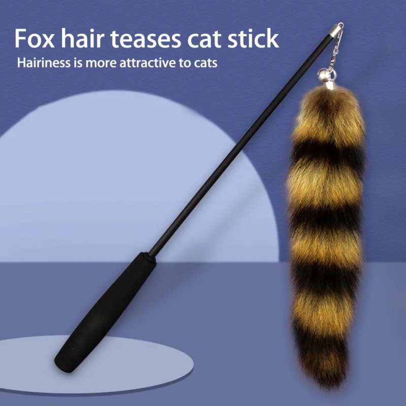 Description Picture 2 of itemInteractive Cat Toy Funny Feather Teaser Stick Wand Pet Retractable Feather Bell Refill Replacement Catcher Product for Kitten