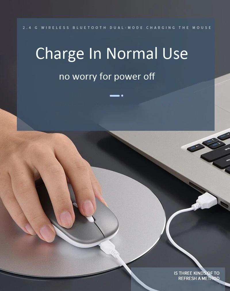 Description Picture 3 of itemErilles Rechargeable Optical Wireless Mouse Slient Button Ultra Thin Mini Optical Ultrathin USB 2.4G Mice for Computer Laptop PC