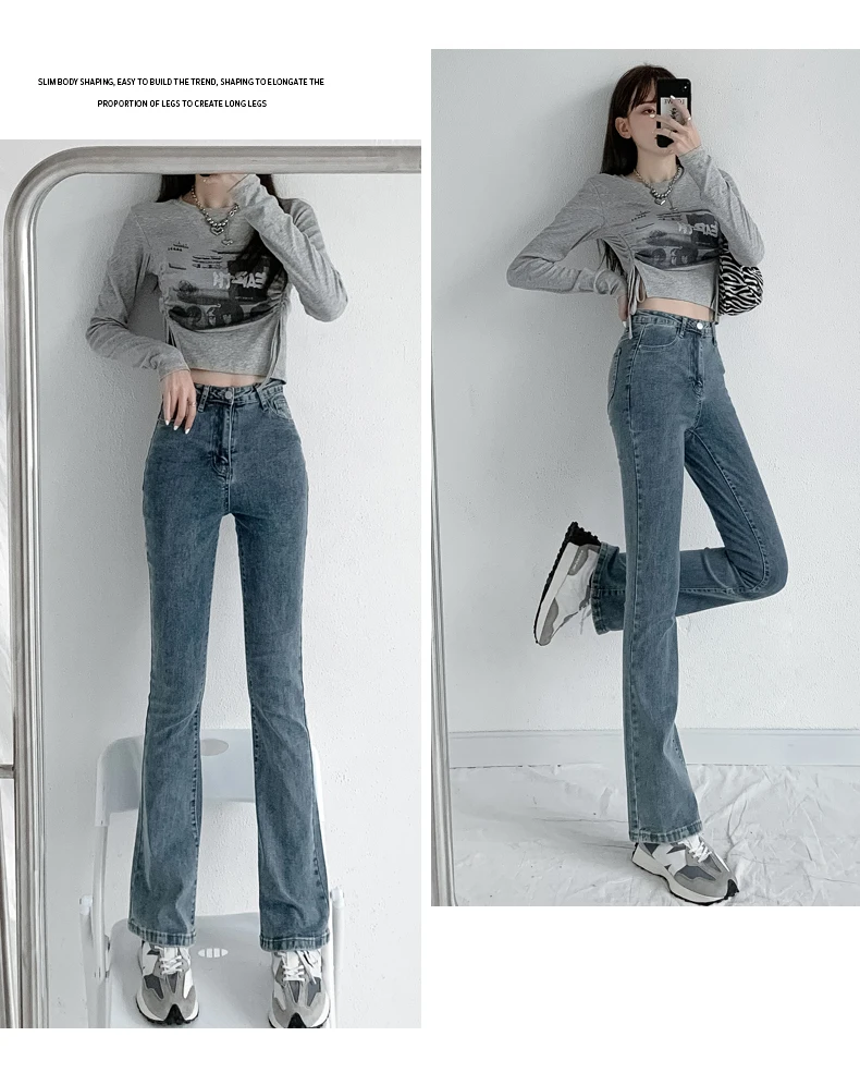 Description Picture 6 of itemWinter Female Thick Plus Velvet Fleece Warm Women Baggy Flared Jeans Trousers High Waist Stretch Denim Pencil Pants Oversize