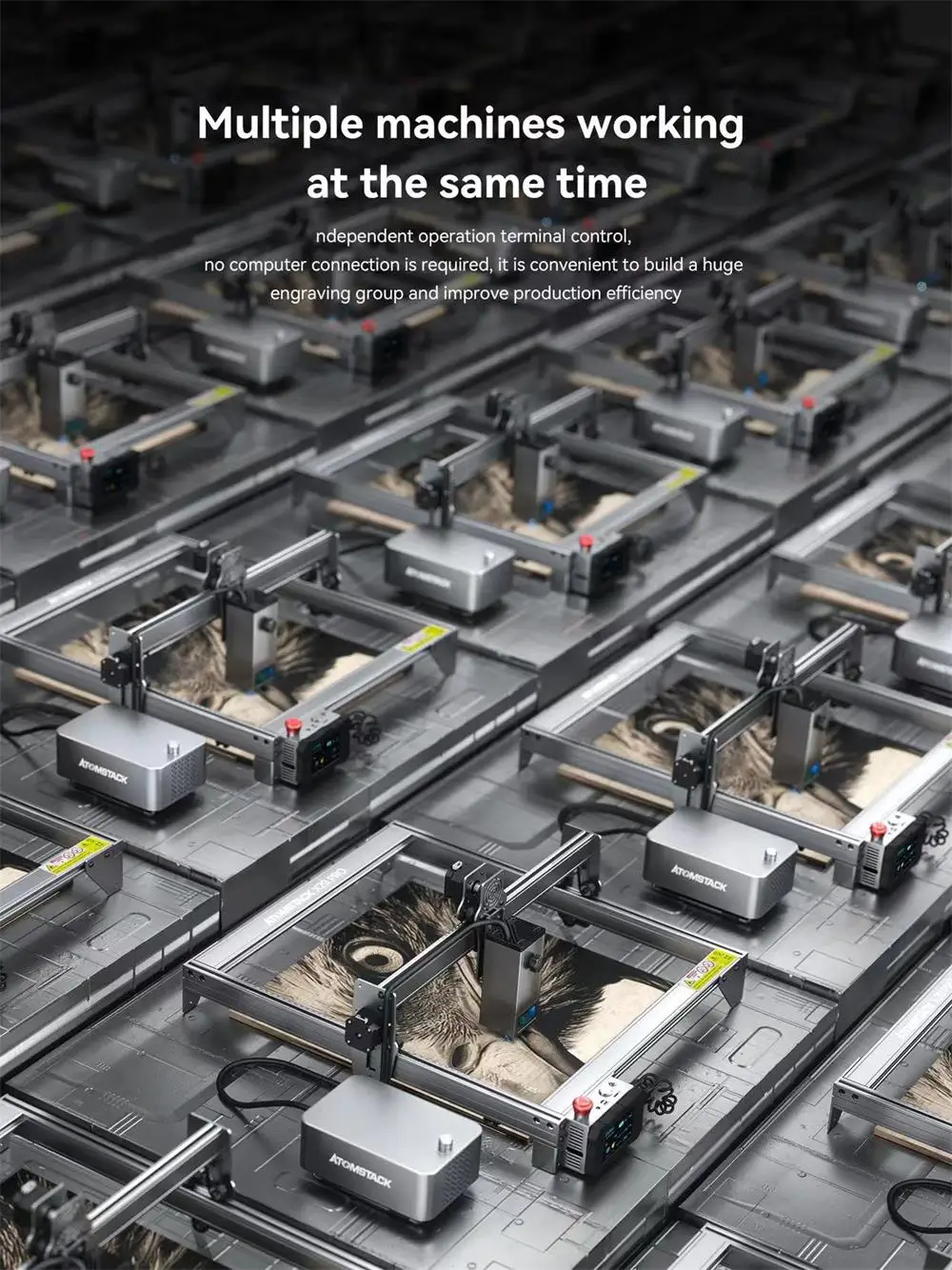 Description Picture 3 of itemATOMSTACK X20 S20 A20 Pro 130W Laser Engraving Cutting Machine CNC Wood Acrylic Cutting Machine Dual Air Assist APP WiFi Control