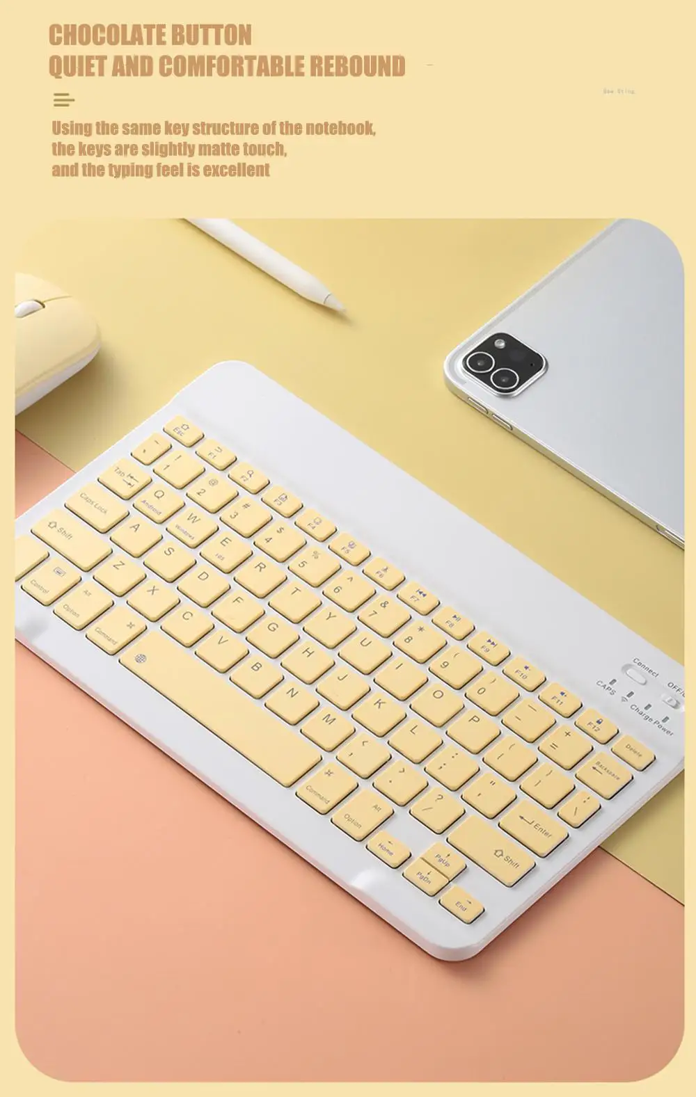 Description Picture 5 of itemBluetooth Keyboard For iPad Iconic Brand Samsung Huawei Tablet Laptop IOS Android Russian Arabic Korean Portable Wireless Keyboard