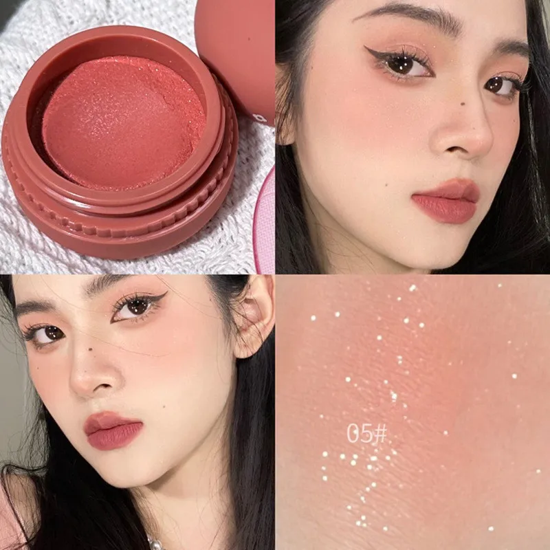Description Picture 5 of itemMonochrome Blush Cream Make Up Lasting Easy To Color Blush Palette Mousse Mud Matte Pink Peach Cheek Rouge Face Pigment Cosmetic