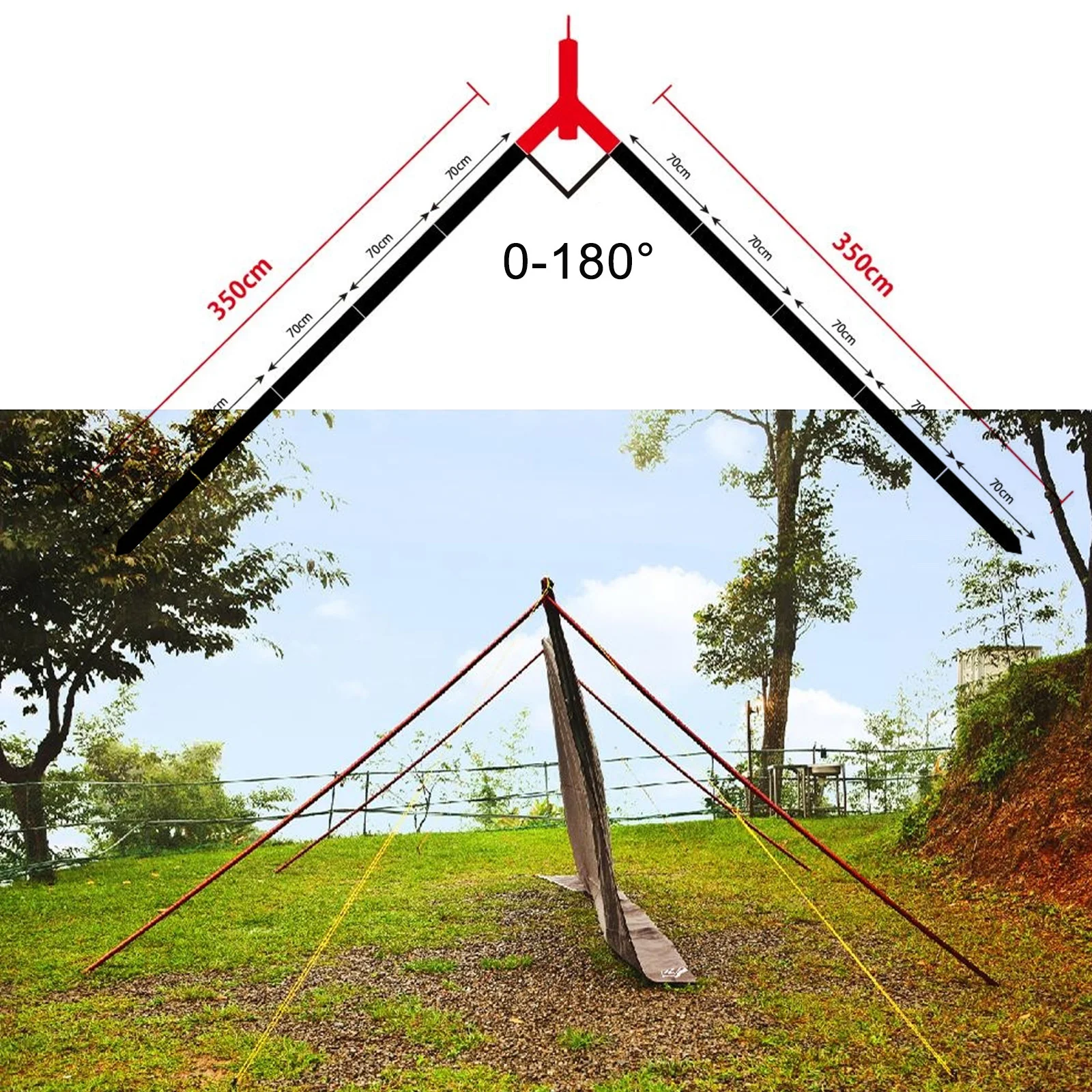 Description Picture 6 of itemDurable Tent Pole Repair Tube Y Tee Tube Connector Canopy Pole Single Rod Mending Pipe For Camping Hiking Awning