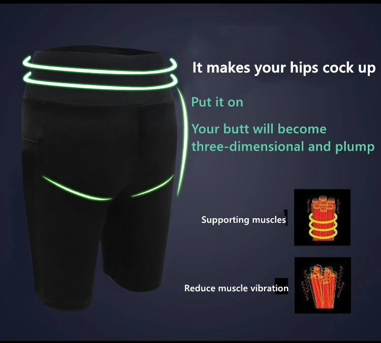 Description Picture 5 of item2022 Women's Yoga Pants Gym Pants Sports Running Shorts Quick Dry Leggings Cycling Push-Ups Safety Panties with Side Pockets