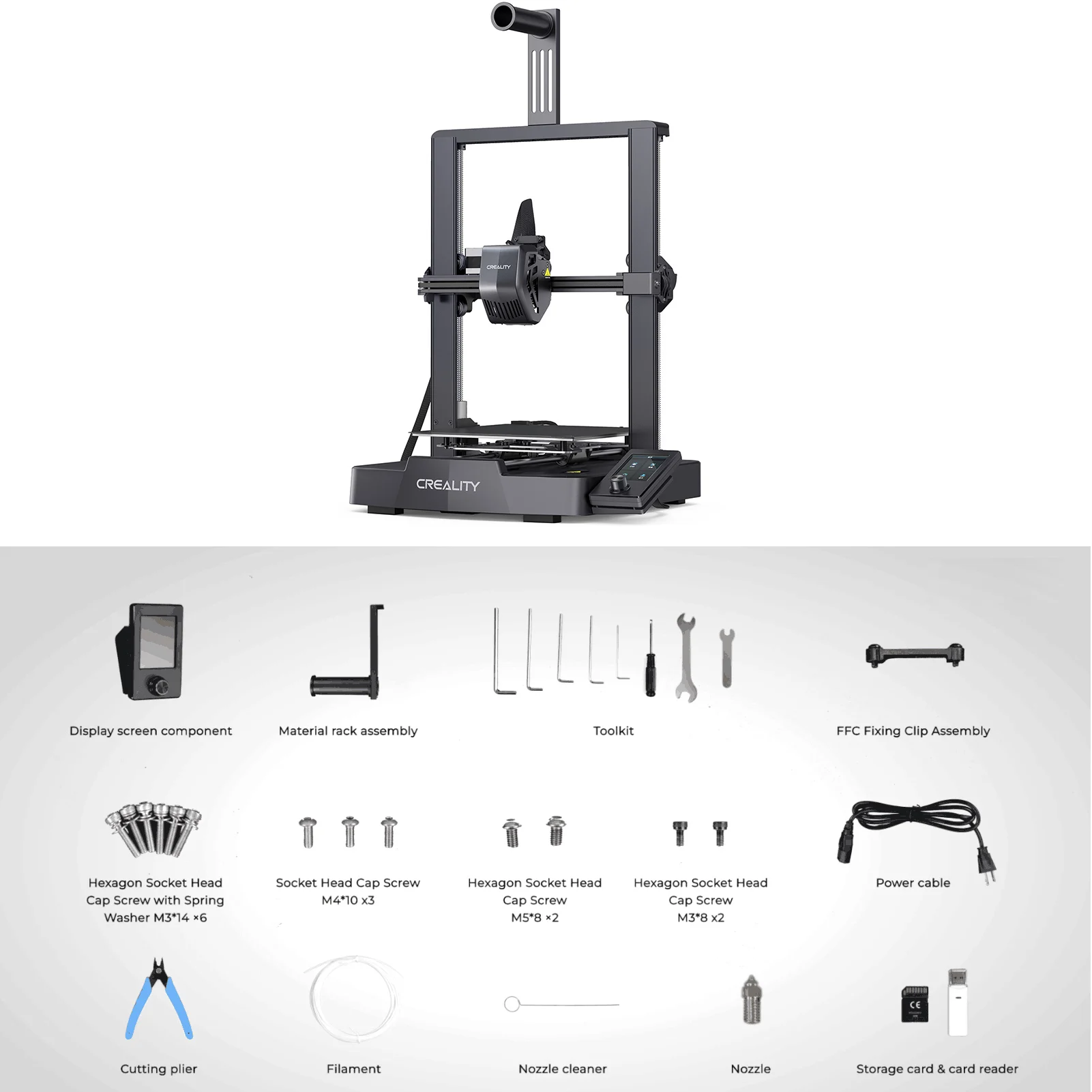 Creality Ender-3 V3 SE 3D Printer Sprite Direct Extrusion 250mm/S Faster Printing Speed Dual Z-Axis IU Display CR Touch