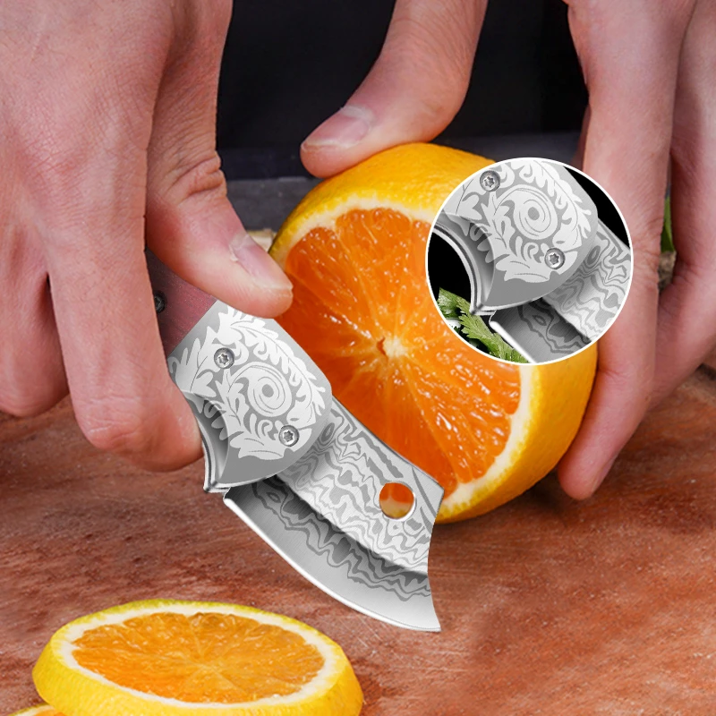Description Picture 4 of itemBAKULI Damas pattern folding knife, fruit knife, mini portable knife, outdoor cutting knife, high hardness sharp knife
