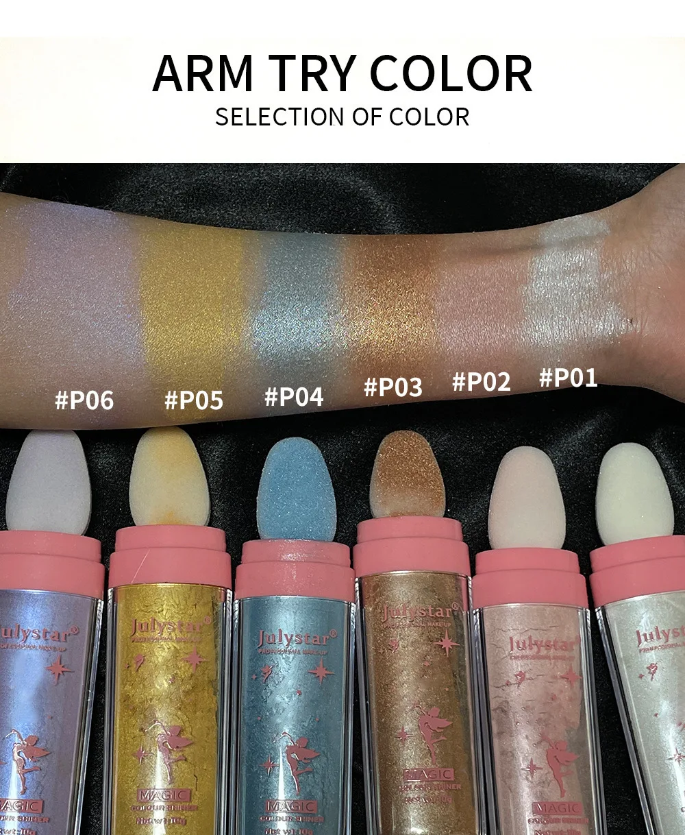 Description Picture 2 of item6 Color Highlighter Powder Fairy Powder Shimmer Contour Blush Powder hree-Dimensional Repairing Blush for Girl Face Body