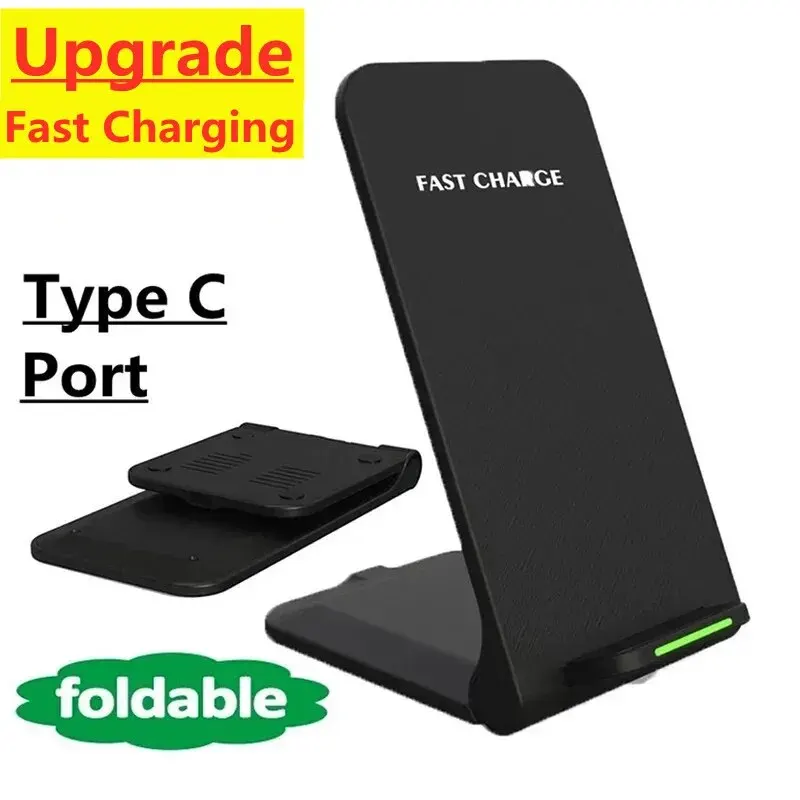 Foldable Wireless Charger Stand Pad For iPhone 15 14 13 12 11 X XS Samsung S22 S20 S10 Iconic Brand Fast Charging Station Phone Holder