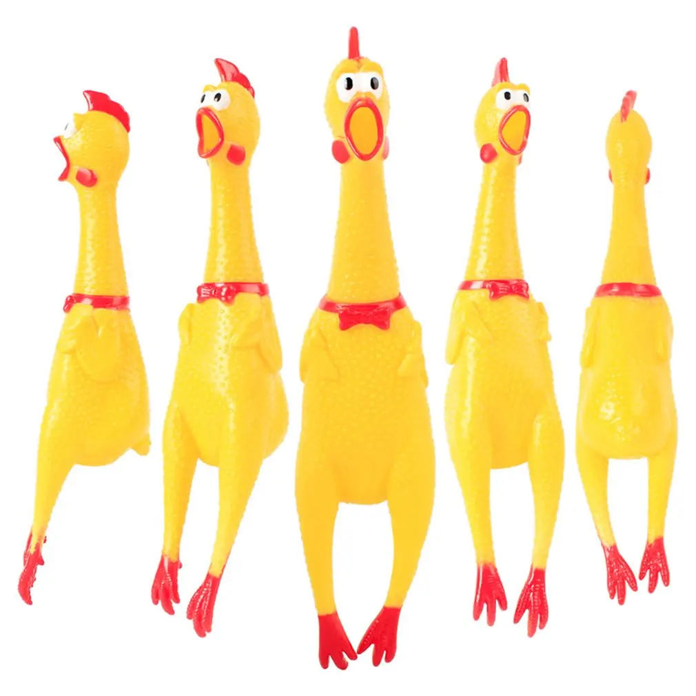 Description Picture 3 of itemScreaming Chicken Yellow Rubber Squaking Chicken Toy Novelty Durable Rubber Chicken Perfect Gift for Kids and Dogs Fast Delivery