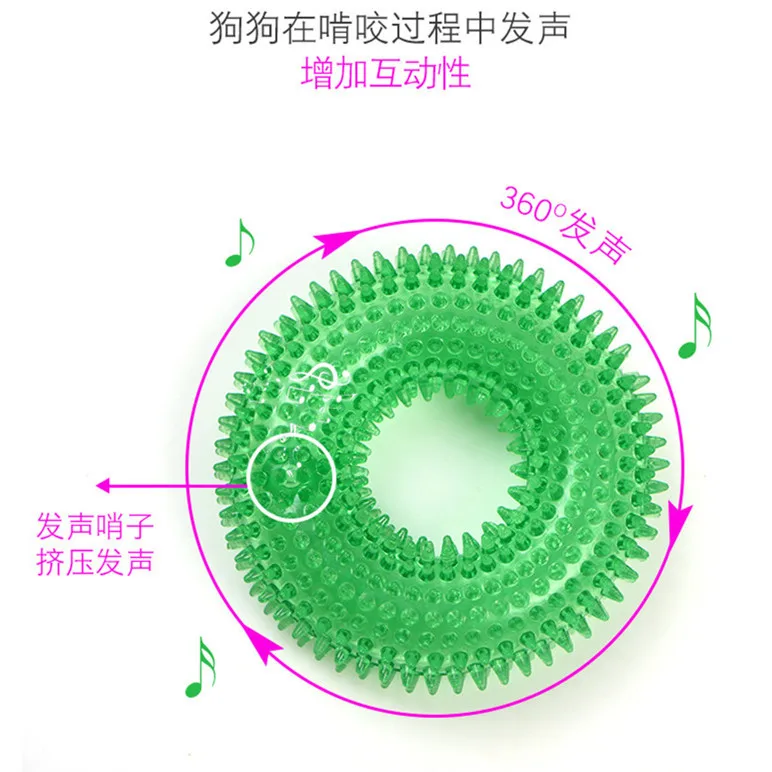 Durable Dog Chew Toys Dog Squeaker for Aggressive Teeth Cleaning Non Toxic TPR Dog Toys Molar Bite Rubber Chew Ball Accessories