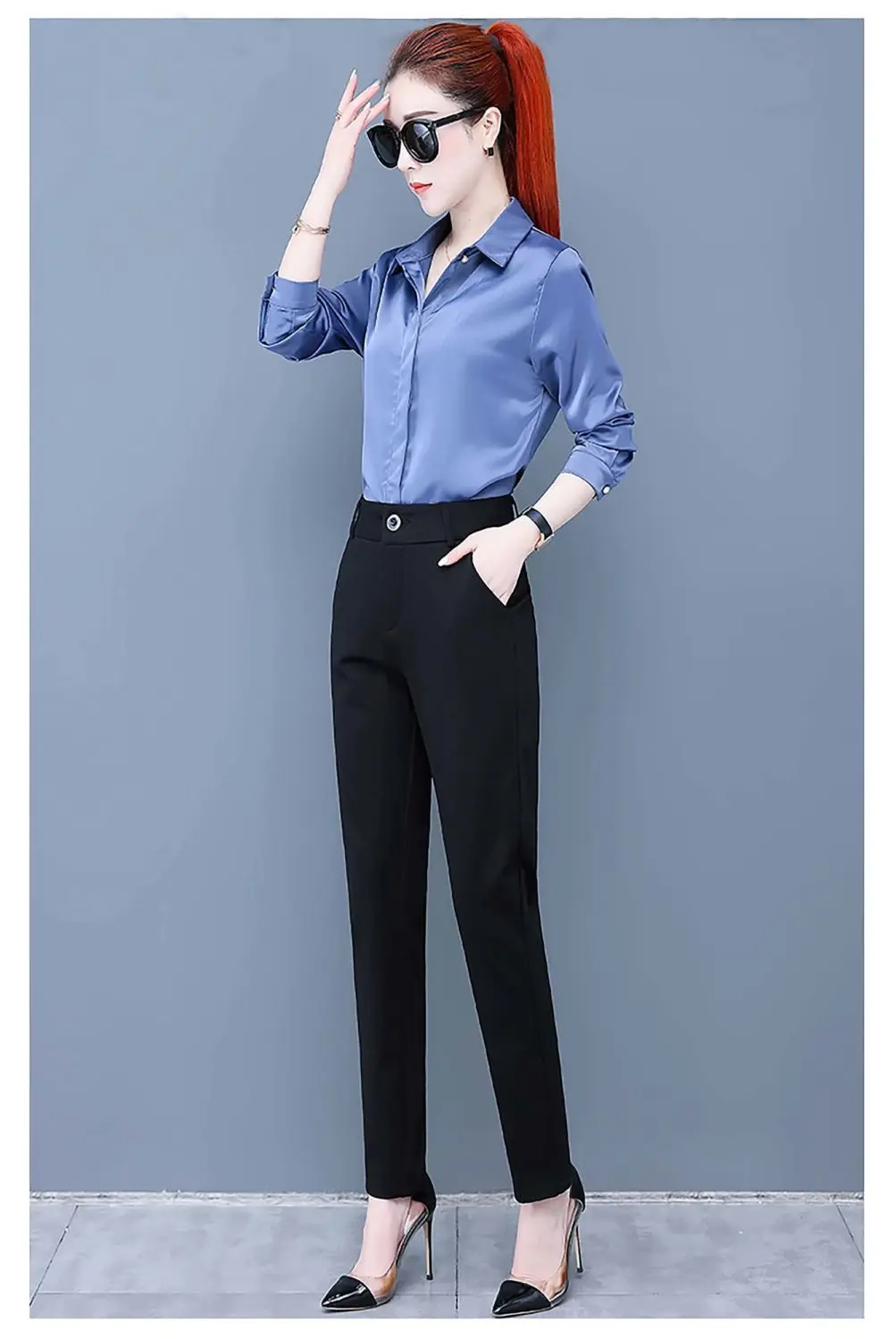 Description Picture 5 of itemLoribindwood New Women's Spring/Summer 2022 High-waisted Straight Leg Shorts Medium Long Haren Pants