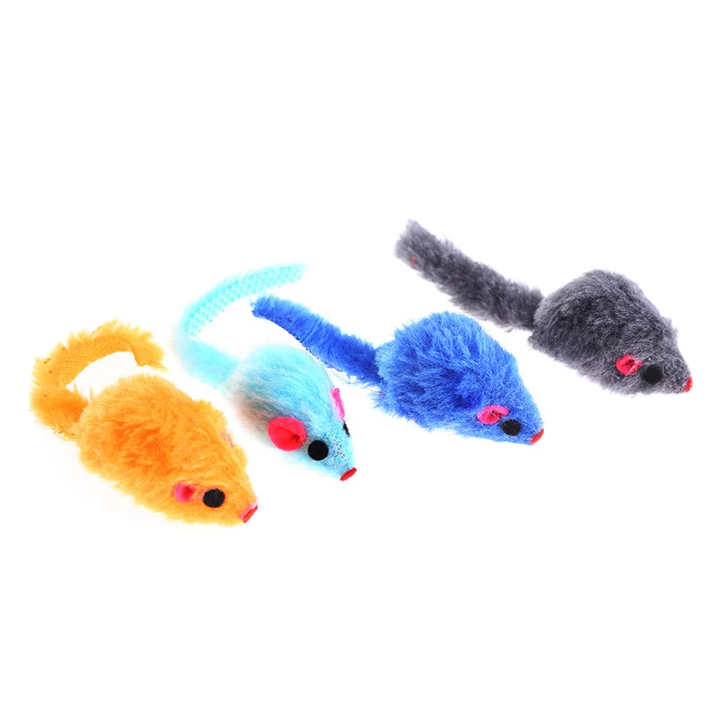 Description Picture 5 of item1/5Pcs Furry Plush Cat Toy Soft Solid Interactive Mice Mouse  for Funny Kitten Pet Cats Playing Scratch Training Game Supplies