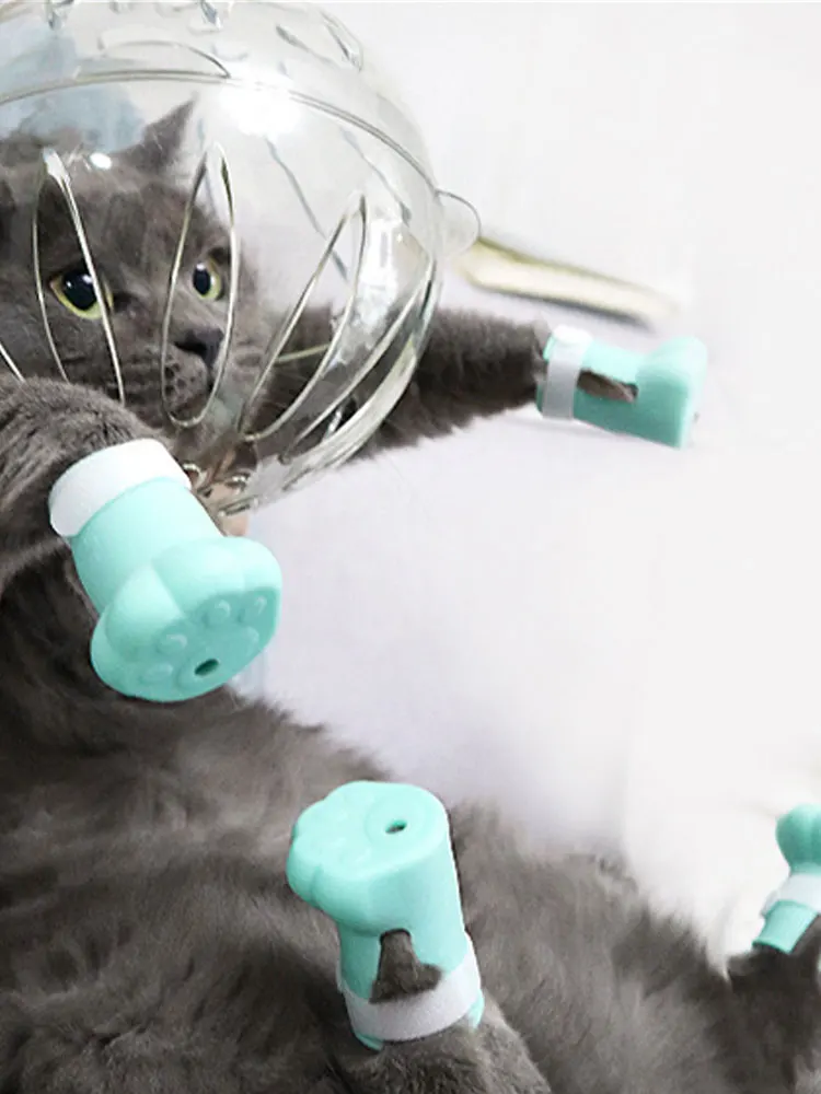 Anti Bite Cat Hood Breathable Anti-Licking Pet Space Hood Portable ClearHelmet with Paw Cover Reusable Supplies With Cat Boots