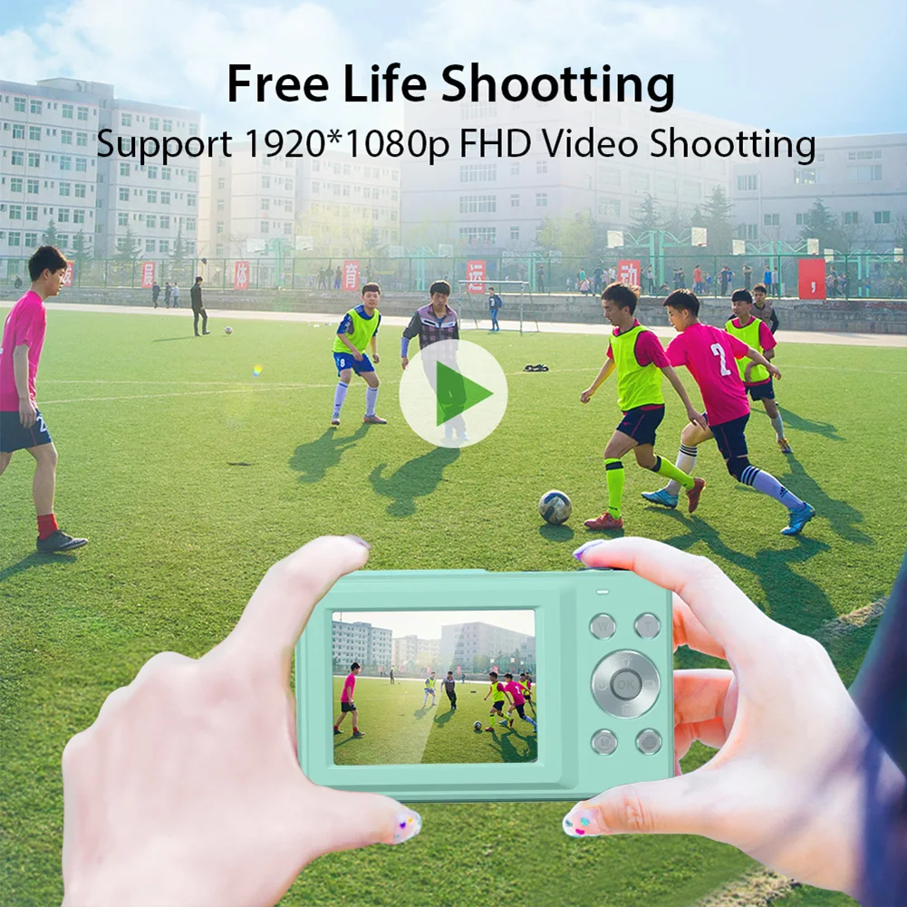 2.4 Inches HD 1080P Digital Camera Rechargeable with 16x Zoom Compact Camcorder 44MP Professiona Photography Cam for Teens Party