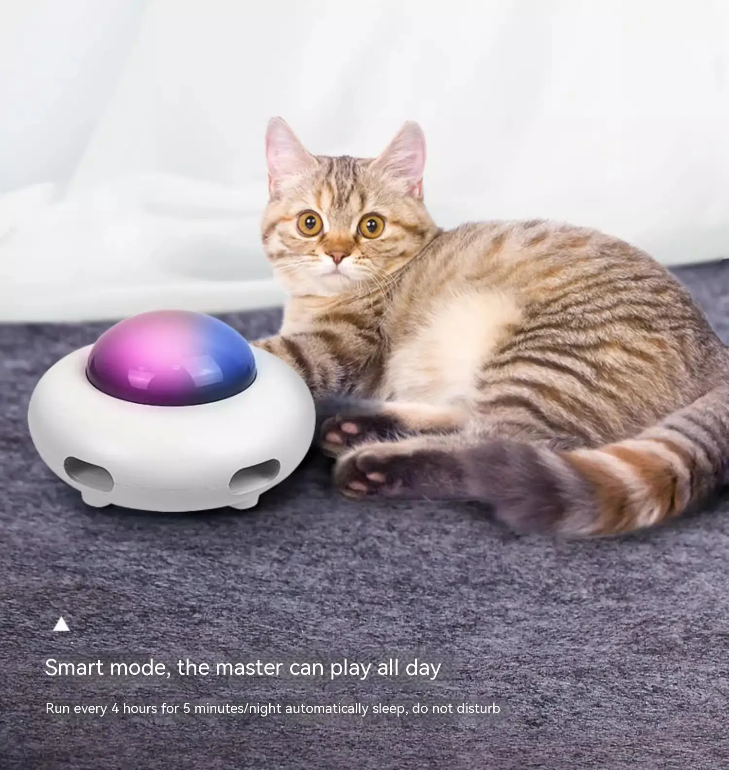 Description Picture 4 of itemPet Ufo Cat-Teasing Stick Cat Gravity Saucer Intelligent Cat-Teasing Artifacts Dog Dog Puppets Cat Toys, Cat-Teasing Disc Toys