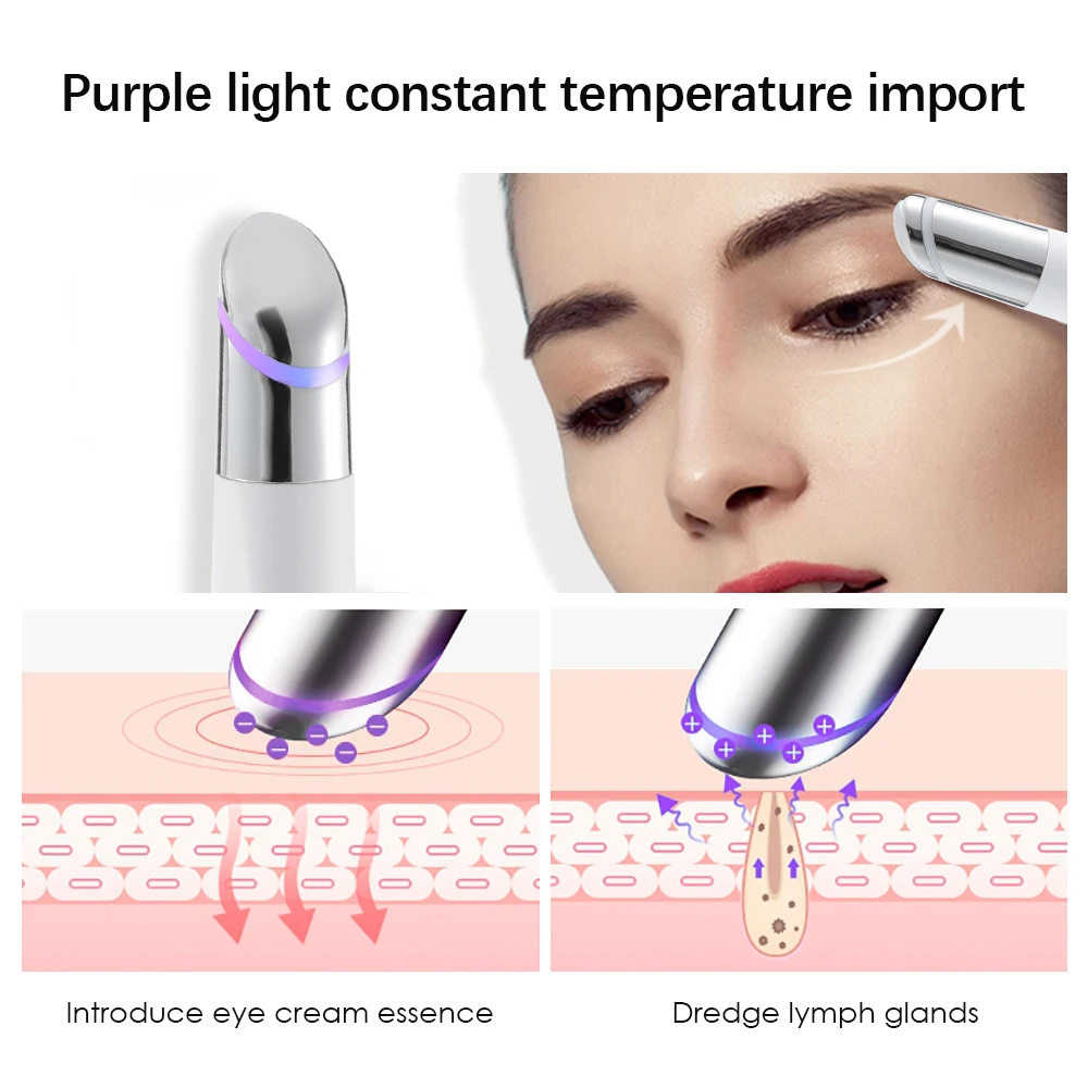 Description Picture 5 of itemIPL Vibration Eye Massager Anti Dark Circle Blue Light Disinfection Dredge Lymph Glands Anti Wrinkle Pen Hot Compress Beauty