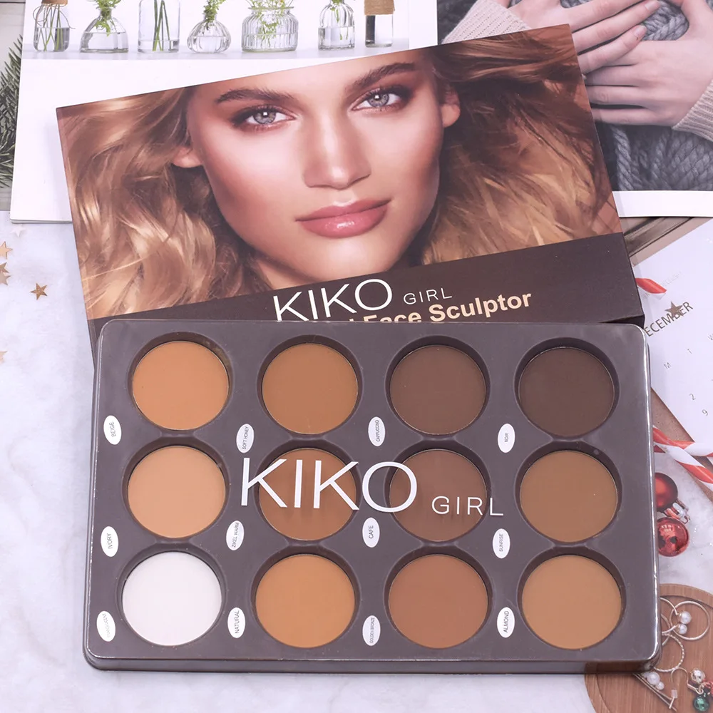 Description Picture 6 of item12 Colors Contour Palette Face Bronzer Highlight & Contour Pro Palette Face Sculpting Matte Contour Palette Professional Makeup
