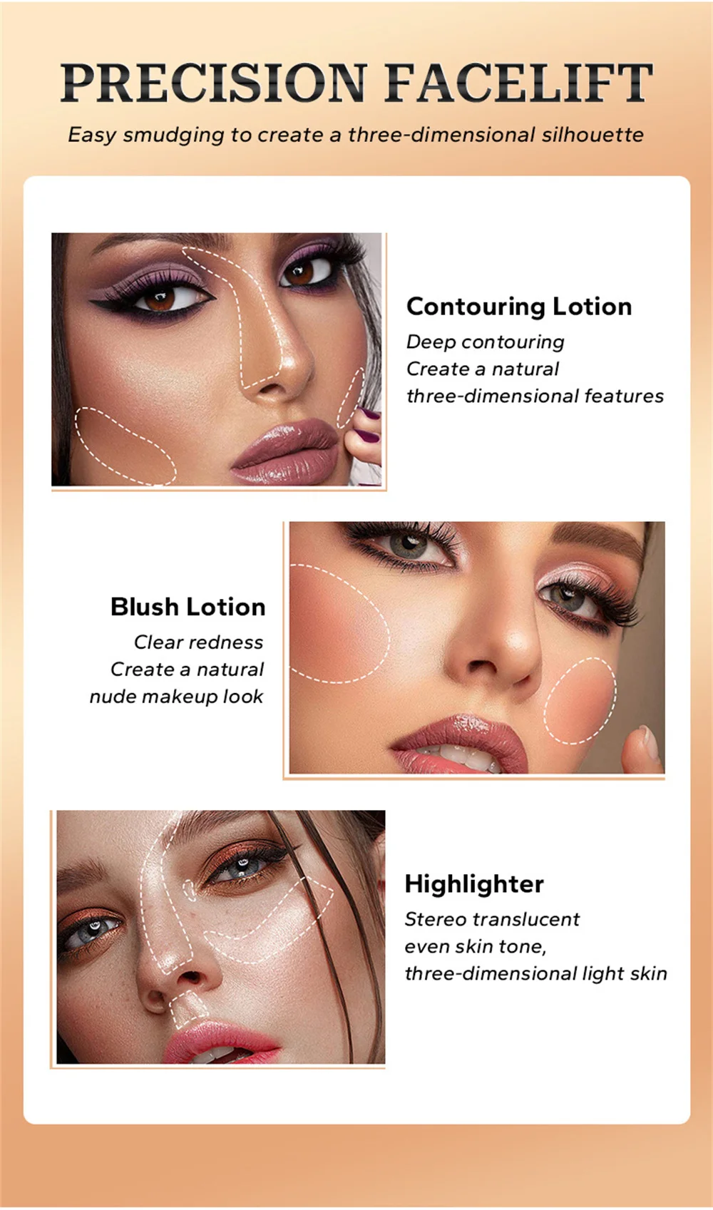 Description Picture 6 of itemLiquid Blush Highlighter Multifunctional Long-Lasting Face Pigmentation Lightweight Silky Texture Natural Water-Proof Blusher