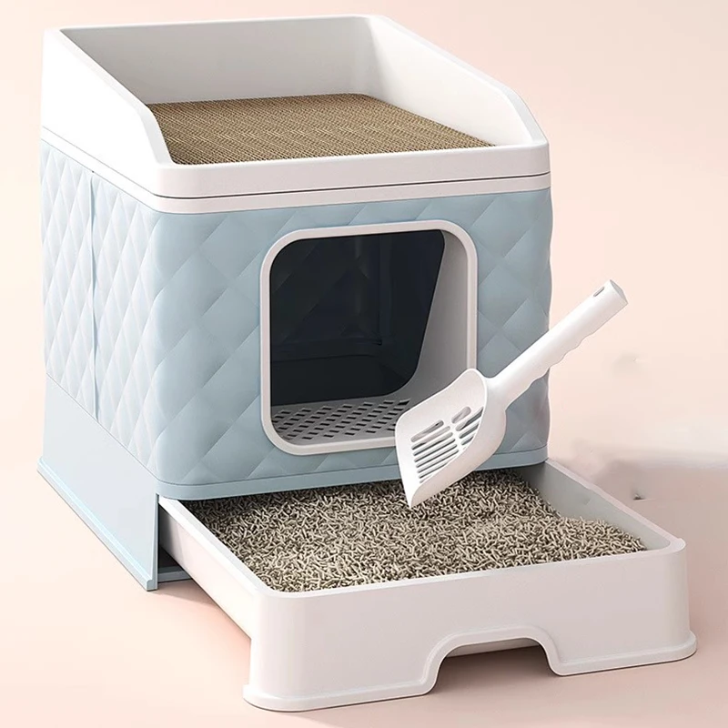 Pet Cat Nest House Villa Box Wear-resistant Kitten Puppy Sporting Scratching Board Cat Toilet Litter Pan Pet Cats Accessories