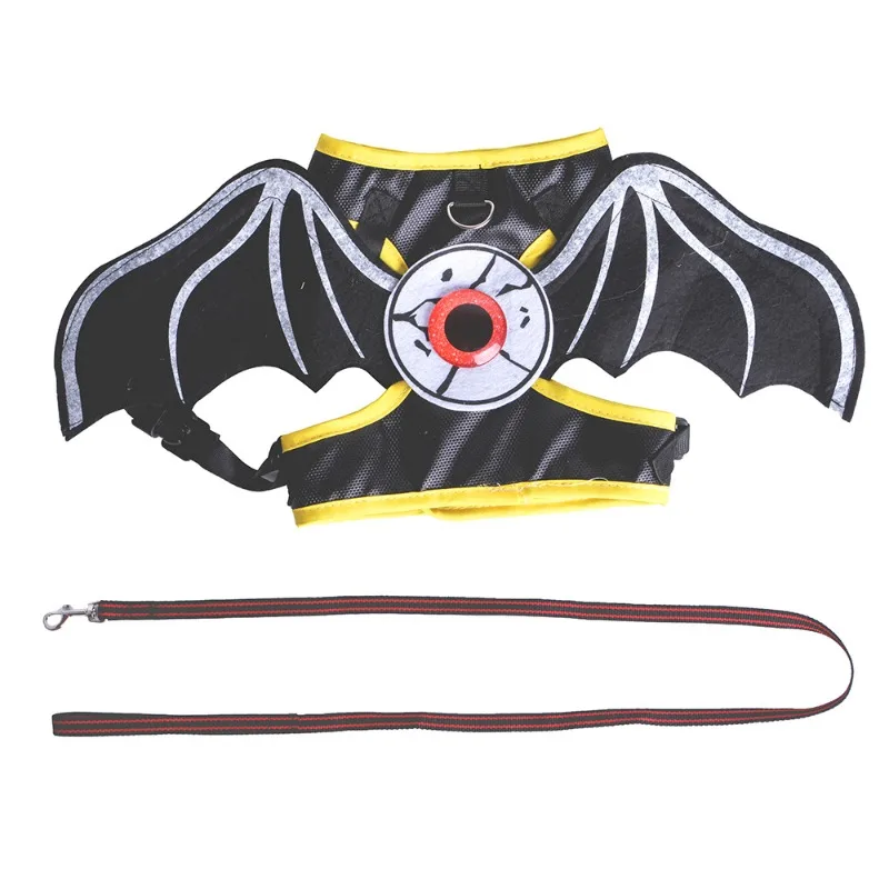 Cat Halloween Cat Costume Bat Wings Eyes Pet Harness Leash for Small Dog Funny Cat Cosplay Prop Christmas Costume
