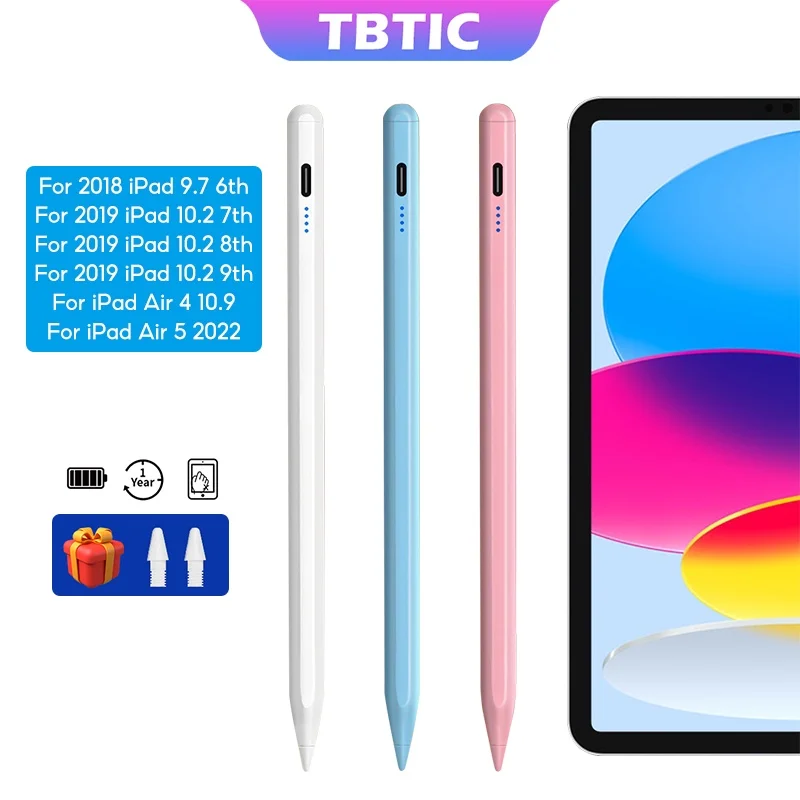 TBTIC Active Capacitive Stylus Pencil Pen with Palm Rejection Tilt for IPad  Air 4 5th 10th Pro12.9 9th 8th 7th 6th Mini 6 5 Gen