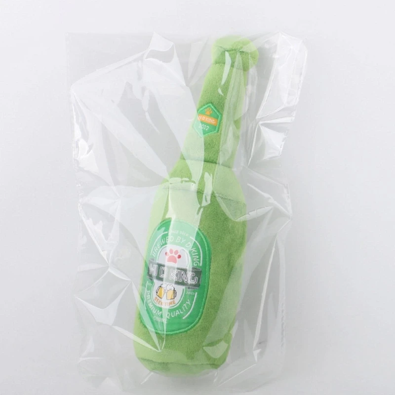 Description Picture 4 of itemStuffed Plush Beer Bottle / Mug Dog Puppy Chew Toy Soft Dog Squeaky Plush Toys Cute Dog Gifts for Dogs Birthday