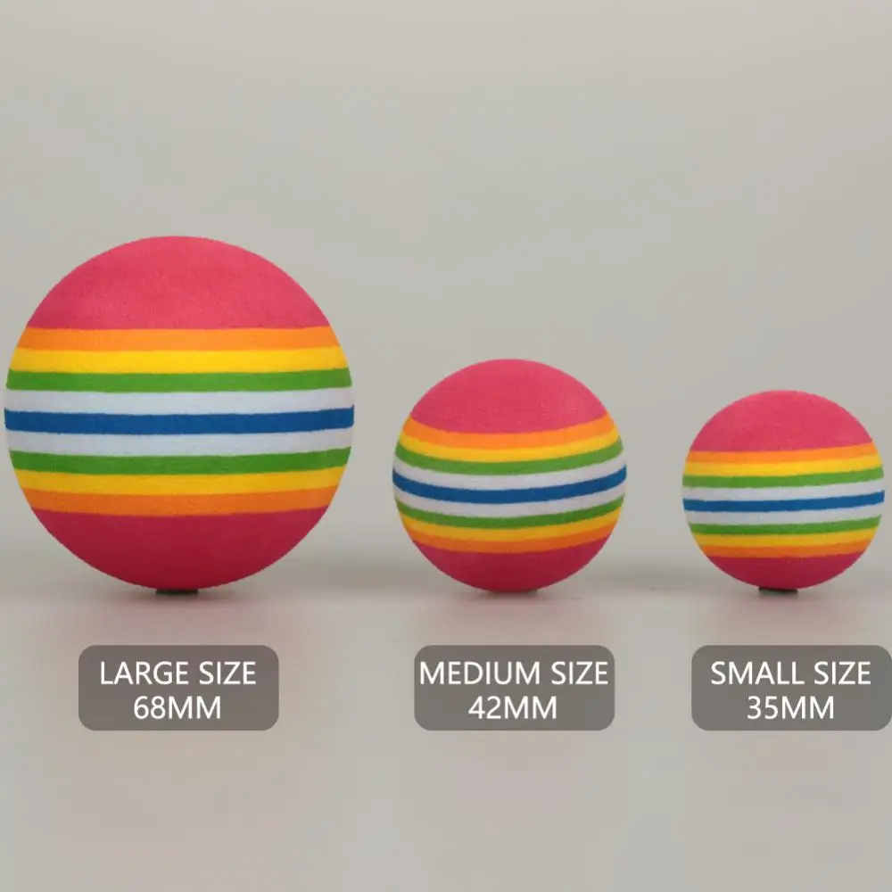 Description Picture 3 of item42mm Rainbow Pet Ball Pet Toy Baby Dog Cat Toys Colorful Play Balls For Pets Kitten Puppy Toys Funny EVA Balls Pets Products