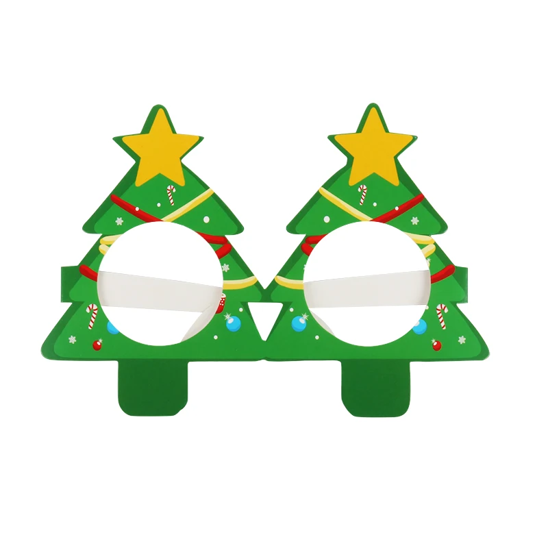 Description Picture 5 of item9pcs Santa Claus Xmas Tree Elk Paper Glasses Frame Christmas Glasses Photo Prop Christmas decorations new year Navidad kids gift