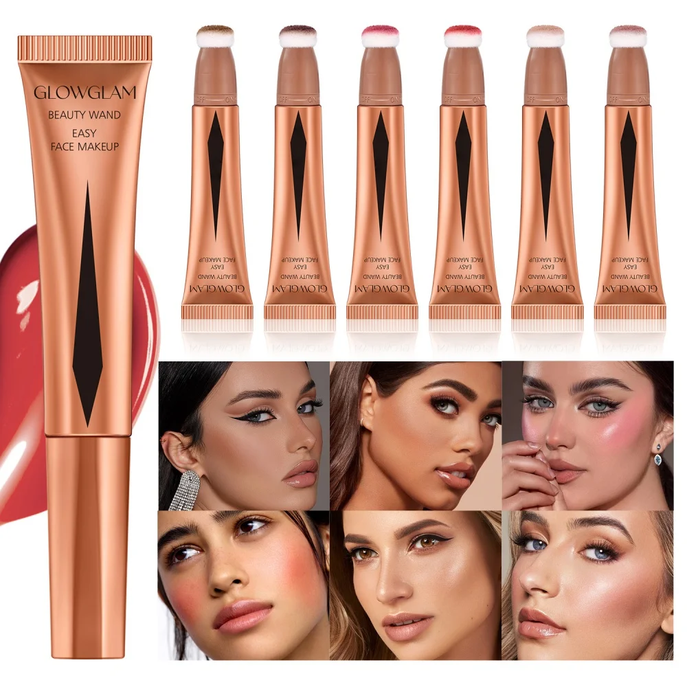 Description Picture 3 of itemCream Bronzer Contour Blusher Beauty Wand Highlighter Blush With Cushion Liquid Face Bronzer Wand Stick Applicator Makeup