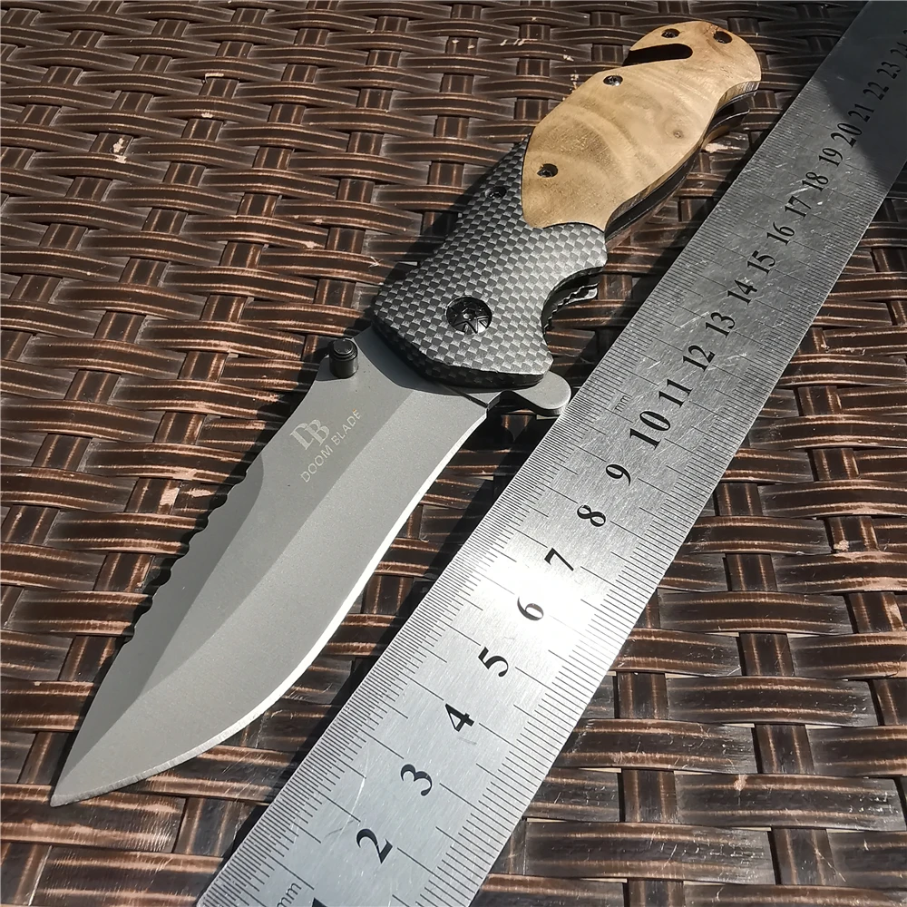 Description Picture 4 of item58HRC Pocket 8cr15mov Blade Wood Handle Folding Knife Hunting Tactical Outdoor Tool Knives for Outdoor Survival, Camping and EDC
