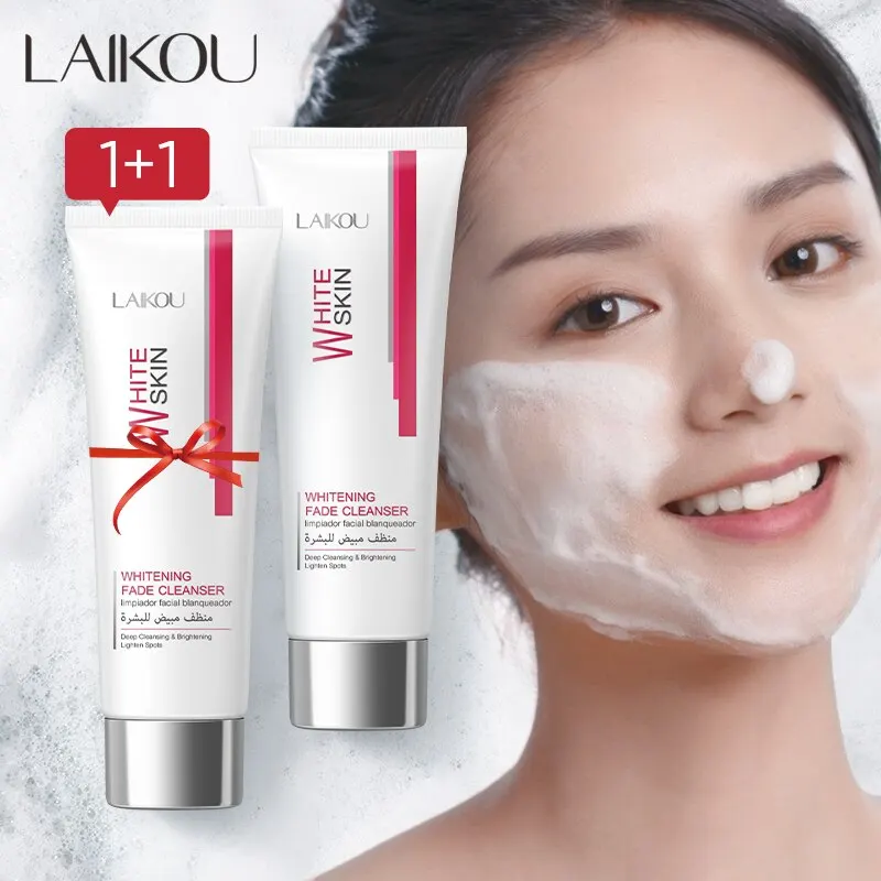 LAIKOU White Skin Whitening Fade Cleanser 1+1 Brightening Deep Cleansing Lighten Spots 80g