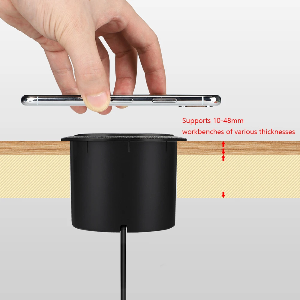 18W Wireless Charger Furniture Desktop Embedded Fast Wireless Charger For Iphone 11 X Samsung S10 Table Office Phone Charger